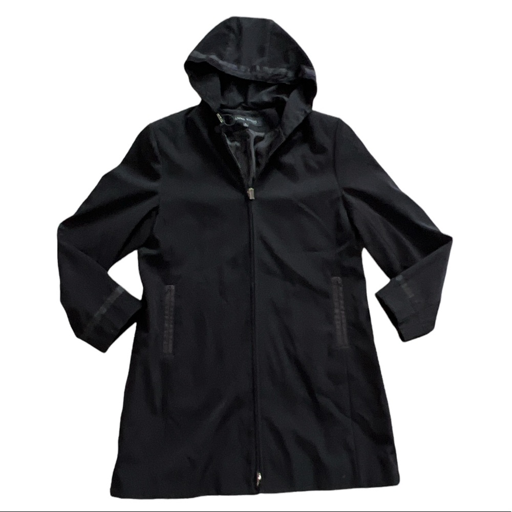 Anne Klein Black Hooded Coat